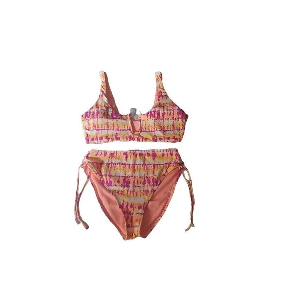 Ambrielle Neon Tye Dye 2 Piece Bikini - Picture 1 of 5